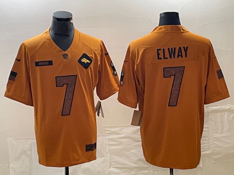 Men Denver Broncos 7 Elway brown Nike 2023 Salute To Service Limited NFL Jersey